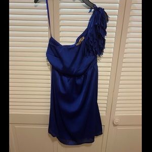 One Shoulder Dress with “Feather” Shoulder